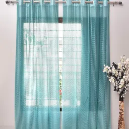 213 cm (7 ft) Net Transparent Door Curtain Single Curtain-11