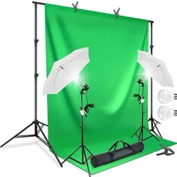 Hiffin Lighting Umbrella Kit, 8X12Ft Backdrop Screen, 9X9Ft Background Support Kit Reflector-45