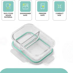 oliveware Elite Pro Two Compartment Lunch Box Set of 2 | Borosilicate Glass 1 Containers Lunch Box image 2
