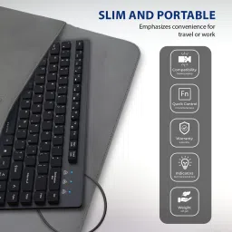 Bestor Set of 5 Combo,USB Wired Keyboard,Wired Mouse,Mouse Pad,OTG Connector & Hub Combo Set image 2