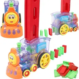 Domino Train Set Rally Train Model with Lights and Sounds Construction Building-11