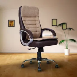 Mazejute Ergonomic High Back Office Chair With Lumber Support, Sweat free fabric Jute, Leatherette Office Executive Chair-image-12