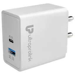 UltraProlink Boost 22.5W Type A & Type C 2-Port Fast Charger (Adapter Only, Multi Layer Protection, White) image 3
