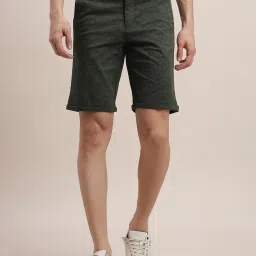 Printed Men Dark Green Casual Shorts-image-73