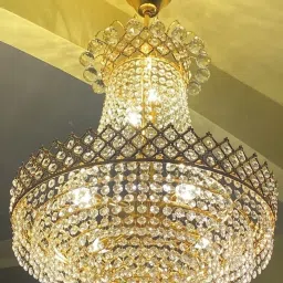 shri mahal antiques LED Crystal Big Size Jhumar Ceiling Light For Living Room/Hall/Bed Room Chandelier Ceiling Lamp image 2