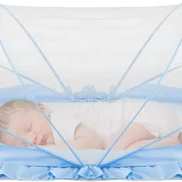 Nylon Infants Baby Folding Crib Mosquito Net Blue Crib net Big Size Mosquito Net-3