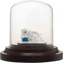 999 Pure Silver Ganesha/Vinayaka Beautiful Idol/Statue/Murti with Acrylic Base Decorative Showpiece - 12 cm-image-42