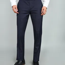 arrow Men Tapered Blue Polyester Trousers-picture-30