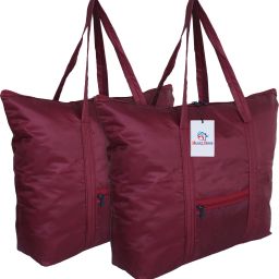 Storage Bag|Grocery Bag|Front Pocket Storage Bag with Handle|Pack of 2|Maroon Pack of 2 Grocery Bags-28