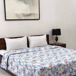 BOMBAY DYEING Axia Blue Pure Cotton 200 GSM Double Bed Reversible Quilted Comforter-15