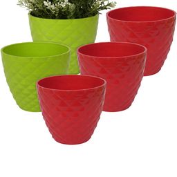 Kuber Industries Set Of 5 Multicolour Diamond Pattern Flower Pot-26