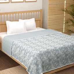 Story@home Grey & White Geometric AC Room 150 GSM Cotton Reversible Double Bed Dohar-image-94