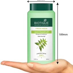 Biotique Set of 2 Bio Neem Margosa Anti-Dandruff Shampoo & Conditioner - 340ml each image 4