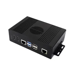 Waveshare Multi-functional All-in-one Mini-Computer Kit Designed for Raspberry Pi5 Module BOX-B PCIe to 4-ch USB3.2 Gen1 (NOT included), Aluminum Alloy Case, Options for Inside PCIe adapter board image 1