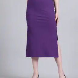 Shein Midi Length High Waist Ribbed Slit Skirt-image-33