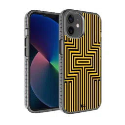 DailyObjects Yellow & Black Printed iPhone 12 Back Cover-30