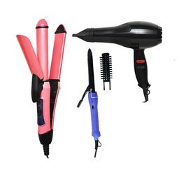 NIRVANI 3 Pcs 2800 2000 Watt Hair Dryer 2009 & 2 in 1 Hair Straightener 16B Hair Curler-10