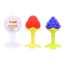 The Little Lookers Infant Kids Blue & Red Silicone Fruit Shape BPA Free Teether-9