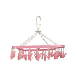Kuber Industries Pink 360 Degree Portable Clips Drying Hanger-24