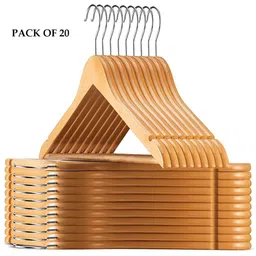 SINAL Beige 20 Pieces Wooden Clothes Hanger-29
