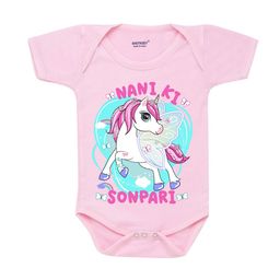 KNITROOT Infants Kids Pink & Blue Printed Regular-Fit Cotton Bodysuit-6