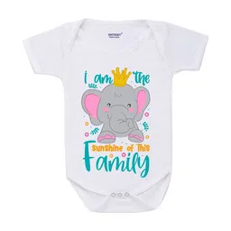 KNITROOT Infants Kids White & Yellow Printed Regular Fit Bodysuit-image-67