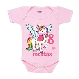 KNITROOT Infant Kids Pink & White Printed Cotton Bodysuit-image-85
