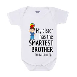 KNITROOT Rakhi Collection Infant Boys White & Black Cotton Printed Bodysuit-picture-15