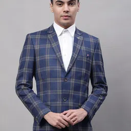 Cantabil Men Checked Single-Breasted Formal Blazer-picture-45