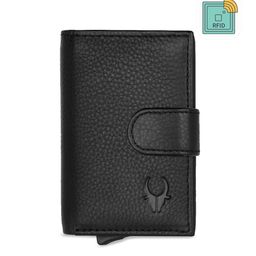 WildHorn Unisex Black Solid RFID Protected Leather Card Holder-18