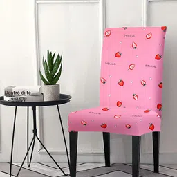 Cortina Pink Printed Super Stretchable Chair Cover-image-72