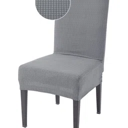 HOKIPO Grey Jacquard 200 GSM Stretchable Chair Cover-image-82