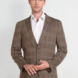 Arrow Checked Single-Breasted Slim Fit Blazer-image-20