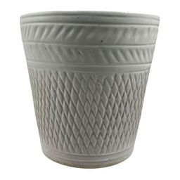 INDIA MEETS INDIA White Textured Ceramic Planter-15