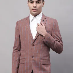 Cantabil Men Checked Single-Breasted Formal Blazer-picture-51