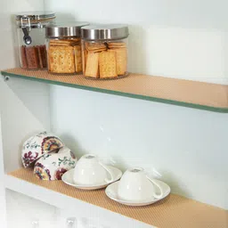 OBSESSIONS Beige Textured Non-Adhesive EVA Drawer & Shelf Liner-9
