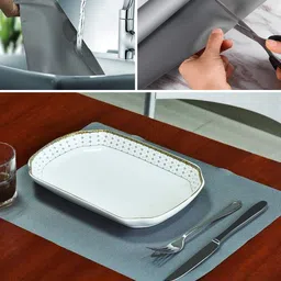 TIED RIBBONS Grey Textured Skid Resistant Shelf Liner-26