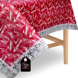 Stylista Red & White Abstract Printed Waterproof 2-Seater Table Cover-16