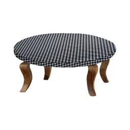 Stylista White & Black Checked Waterproof Round 2 Seater Table Cover-picture-40