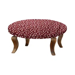 Stylista White & Brown Floral Printed Waterproof Elastic Round 2 Seater Table Cover-picture-31