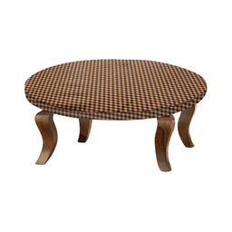 Stylista Brown & Black Checked Waterproof Round Elasticated 2 Seater Table Cover-14