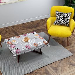 BIGGER FISH Blue and White Floral Printed Cotton 2-Seater Table Cover-29