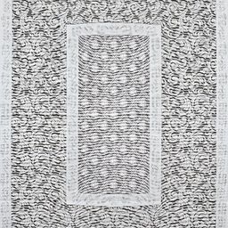 BIGGER FISH Grey Geometric self Design Cotton 4-Seater Table Cover-11
