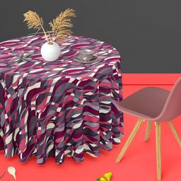ArtzFolio Multicoloured Anti-Slip Round 4-Seater Table Cover-14