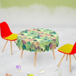 ArtzFolio Green Anti-Slip Round 4-Seater Table Cover-14