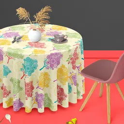 ArtzFolio Multicoloured Anti-Slip Round 4-Seater Table Cover-image-73