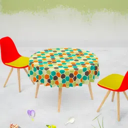 ArtzFolio Multicoloured Anti-Slip Round 4-Seater Table Cover-image-19