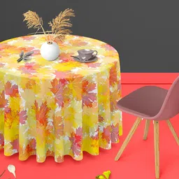 ArtzFolio Multicoloured Anti-Slip Round 4-Seater Table Cover-image-2