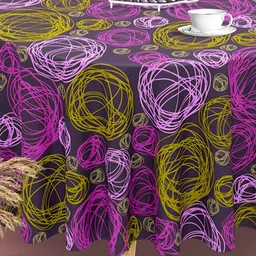 ArtzFolio Multicoloured Anti-Slip Round 4-Seater Table Cover-image-48