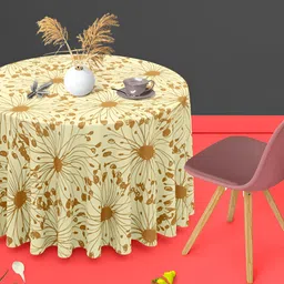 ArtzFolio Multicoloured Anti-Slip Round 4-Seater Table Cover-image-63